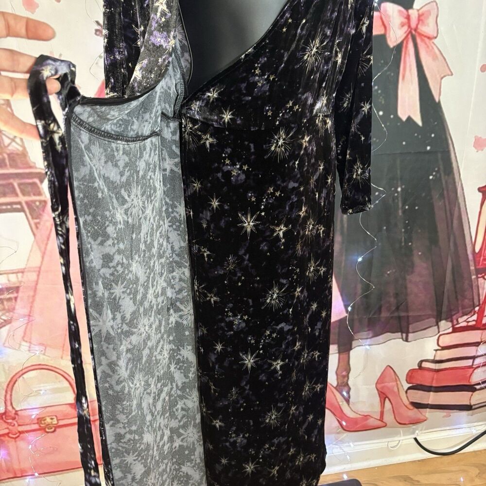 JOHNNY WAS STARDUST VELVET KIMONO MULTI-COLOR WRAP DRESS SIZE M-$398 - Picture 15 of 16